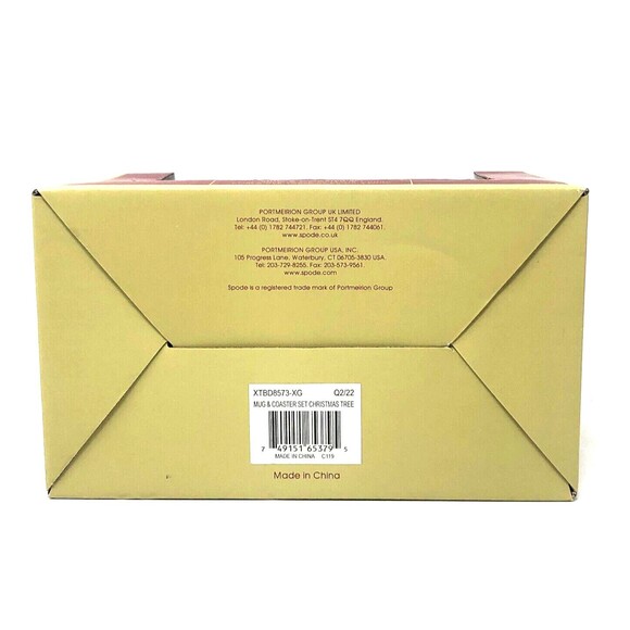 Spode Christmas Tree Holiday Mug and Coaster Set Holiday Gift Box New in Box - Picture 8 of 9